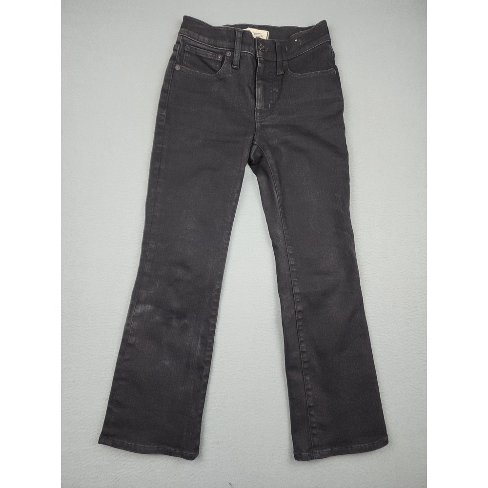 Madewell Mid Rise Kick Out Jeans Womens 24P Black Charcoal Wash Bootcut Denim
